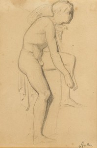 Anker_Aktzeichnung seltene Aktzeichnung von Albert Anker